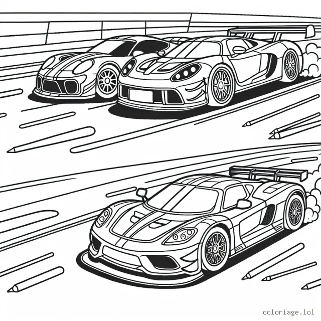 Une course palpitante de voitures de course!