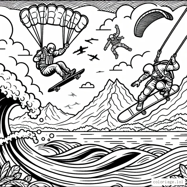 Imagine un monde extrême où les sportifs font des figures incroyables dans le ciel, sur l'eau et sur terre. Des surfeurs qui défient les vagues géantes, des skaters qui sautent des rampes élevées et des parachutistes qui volent au-dessus des montagnes.