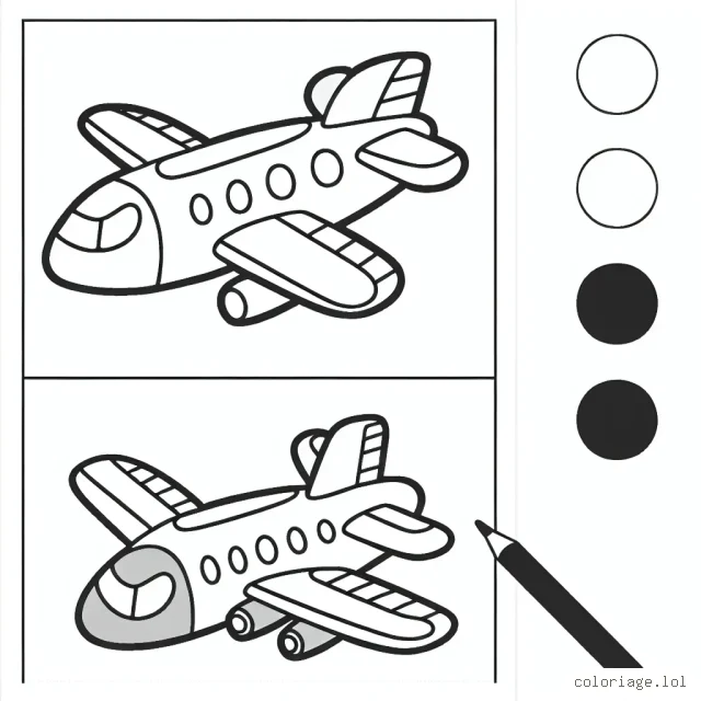 Sujet pour créer un coloriage sur les avions