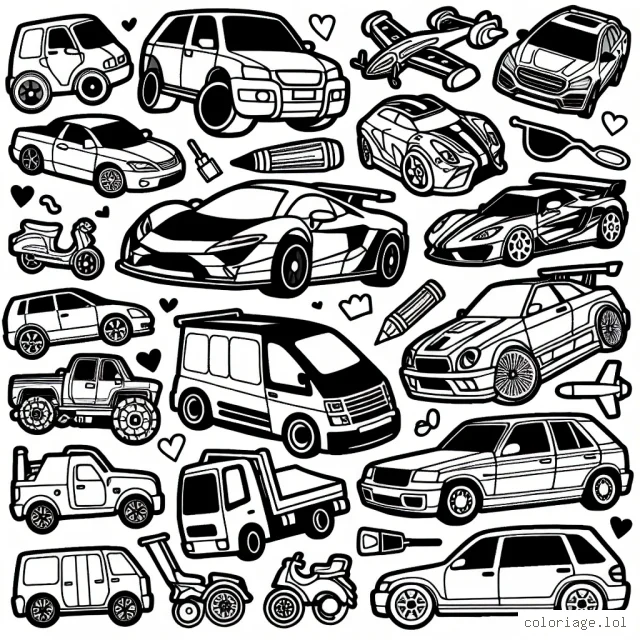 Chaque enfant a son choix de voiture parmi les différentes marques. C'est une opportunité unique pour les enfants de colorier leurs marques de voitures préférées de différents pays du monde entier.