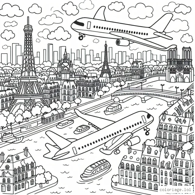 Un voyage en avion au-dessus de Paris