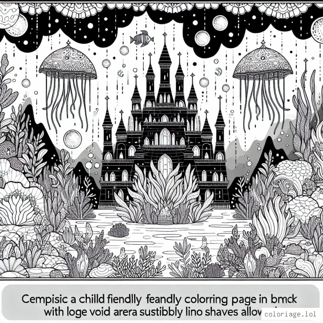 Imagine et dessine un royaume sous-marin merveilleux peuplé de créatures fantastiques et lumineuses.
