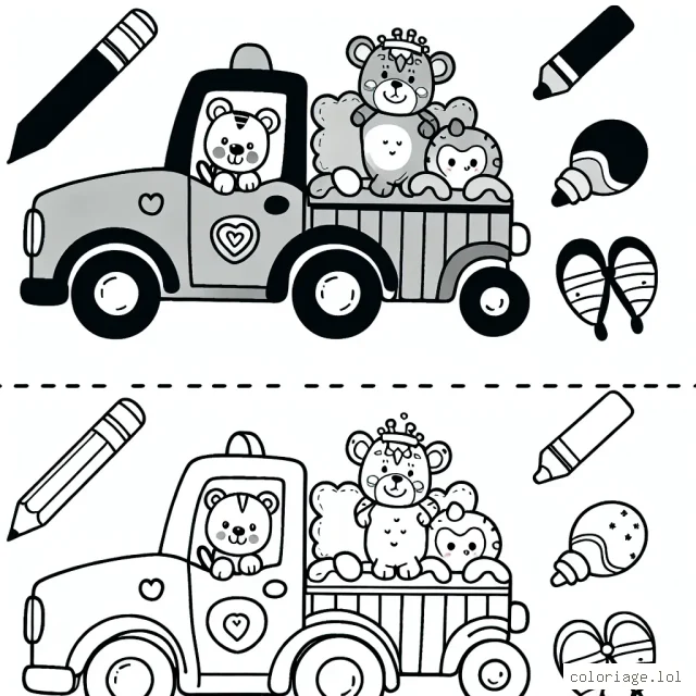 Des voitures colorées avec des animaux au volant