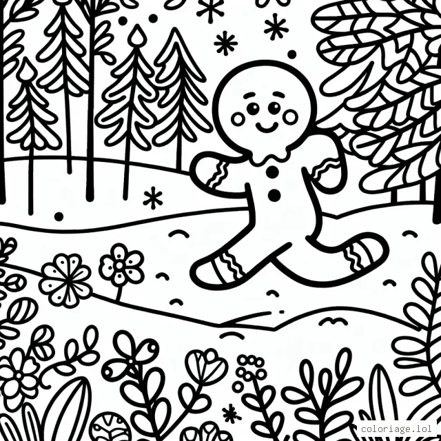 Un Petit Bonhomme de pain d'épice fuyant à travers la forêt enchantée