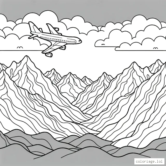 Un avion au-dessus des époustouflantes montagnes enneigées