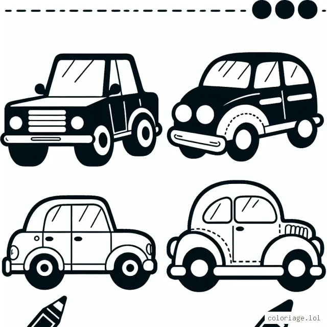 Dessine et colore des voitures emblématiques par marque