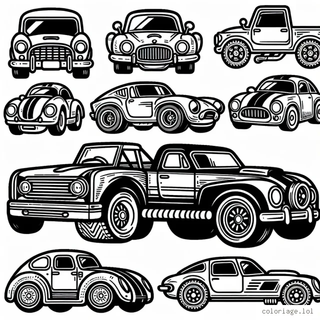 Voici une collection exceptionnelle de voitures uniques! Cette collection se compose de marques de voitures célèbres comme Mercedes, BMW, Ferrari, Lamborghini, et bien d'autres encore. Chaque voiture est détaillée et prête à être colorée.