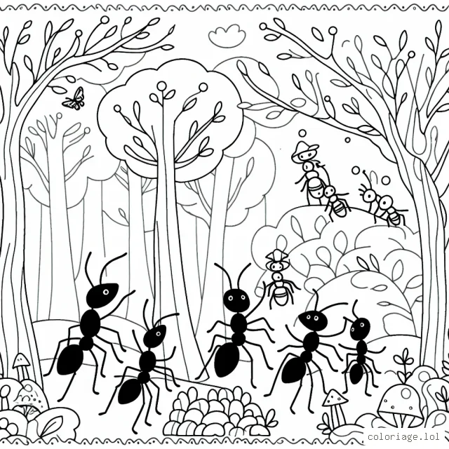 L'évasion de la forêt enchantée par une colonie de fourmis artistes