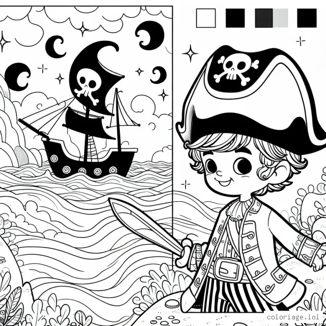 Un petit prince pirate est en quête d'un trésor magique dans les profondeurs de l'océan