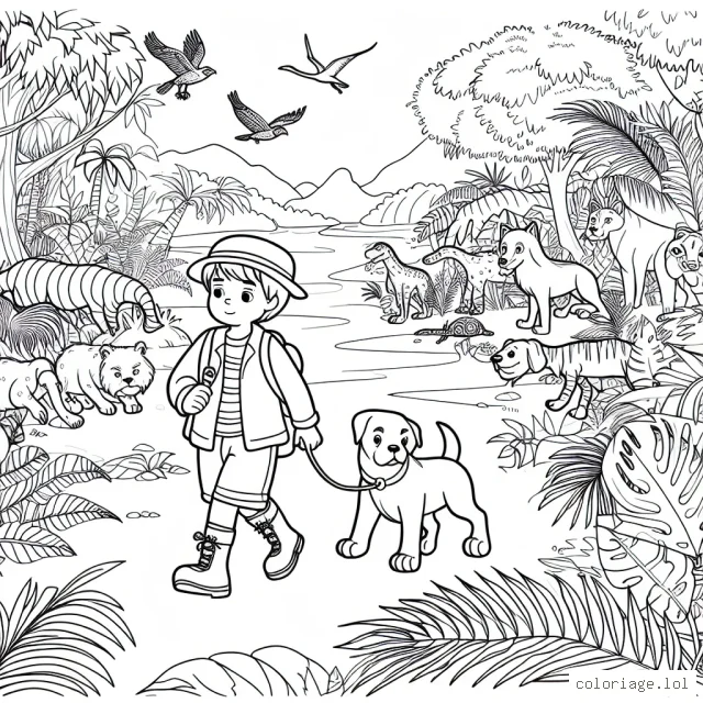 Notre jeune héros accompagné de son fidèle chien partent à l'aventure dans une jungle mystérieuse, découvrant de nombreuses espèces d'animaux sauvages et de plantes exotiques tout au long du chemin.