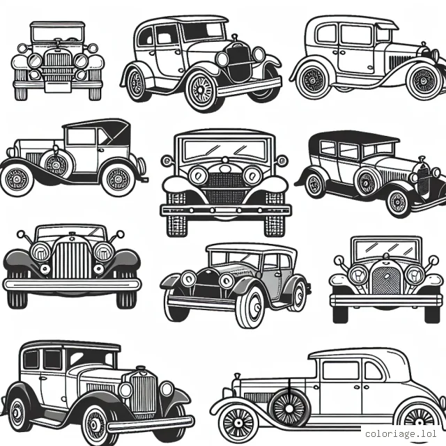 Dessins de voitures classées par marque à colorier