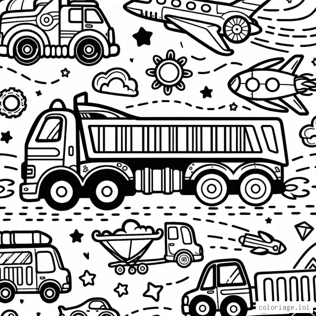 Dessine une course de voitures incroyable avec différents types de véhicules