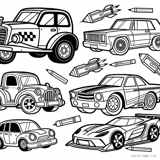 Dessine des voitures de différentes marques célèbres en utilisant tes couleurs préférées.