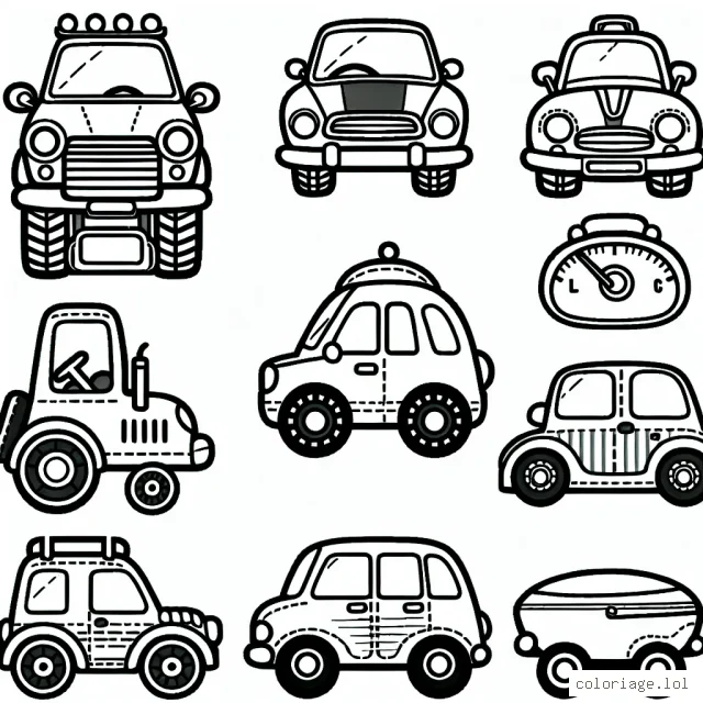 Dessine et colore les différentes marques de voitures