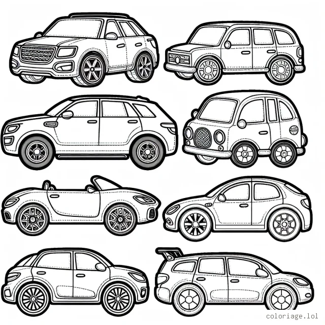 Affiche une collection soigneusement sélectionnée de voitures par marque. Chaque voiture est unique, avec des détails précis qui mettent en valeur les traits distinctifs de chaque modèle.
