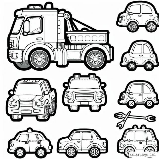 Une gamme de voitures différentes par marque pour le coloriage