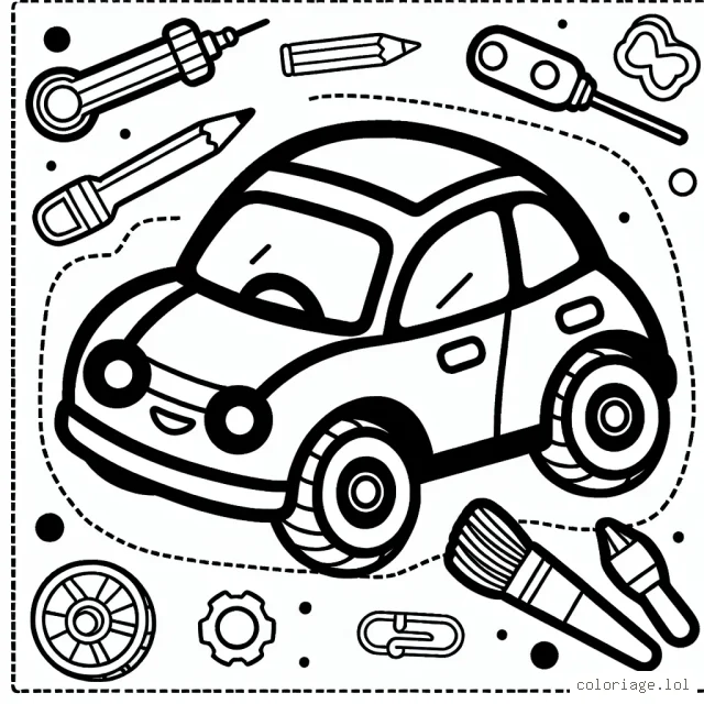 Choisis une marque de voiture et colorie-la de manière créative!