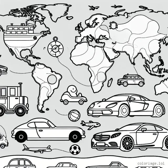 Parcours le monde à travers les marques de voitures célèbres. Dessine et colore des modèles de voitures uniques selon leur marque.