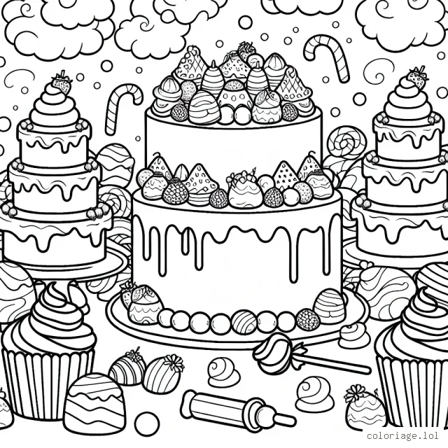 Une fête de gâteaux au Pays des Bonbons
