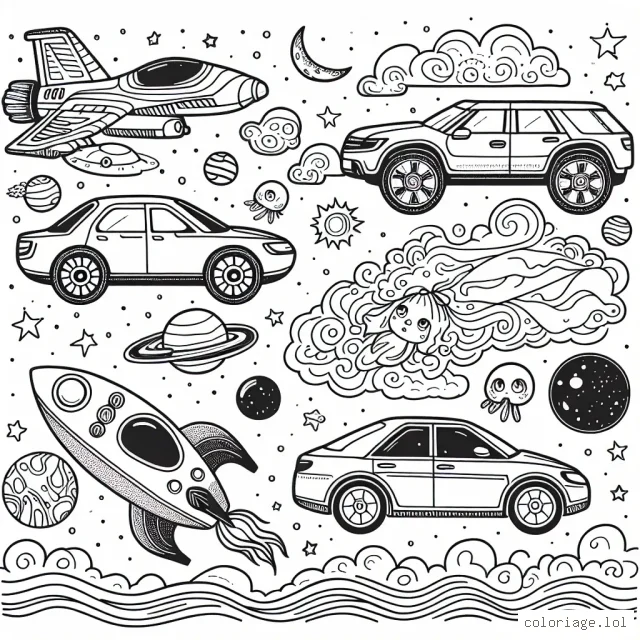 Imagines un univers automobile unique avec des voitures ciel, des voitures terre et des voitures mer. Quelles couleurs donnerais-tu à ces véhicules?