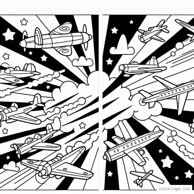 Un défilé aérien dynamique avec des types différents d'avions.