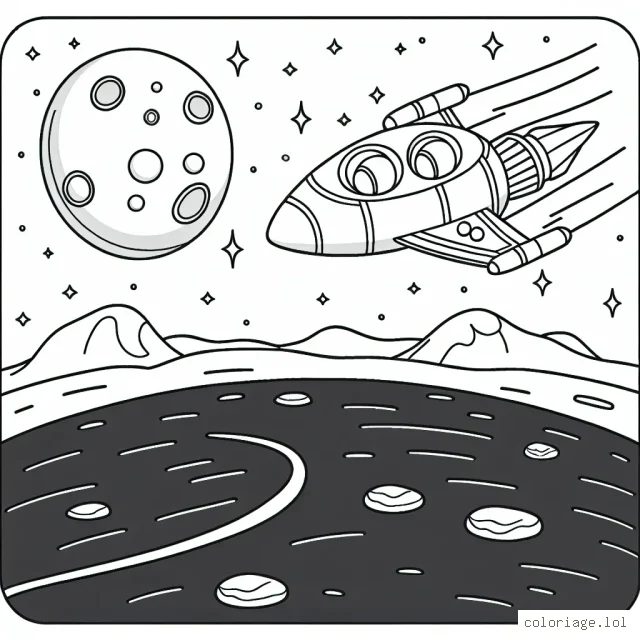 Créer un vaisseau spatial survolant la planète Mars.