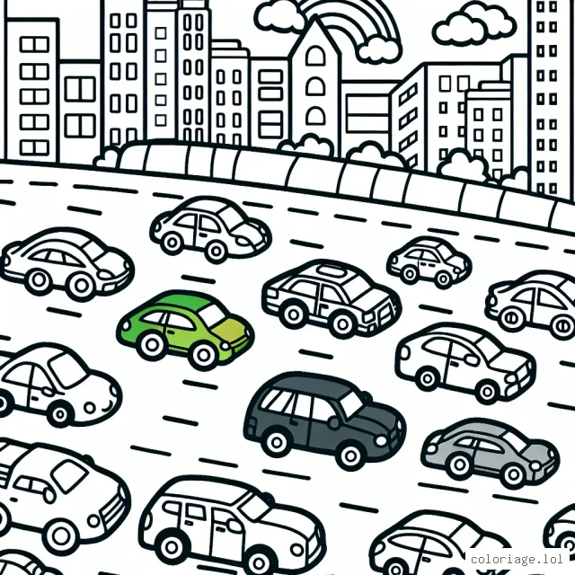 Un incroyable rallye de voitures multicolores à travers la ville animée!