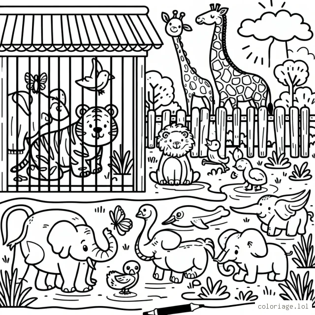 Les animaux du zoo dans leurs environnements naturels