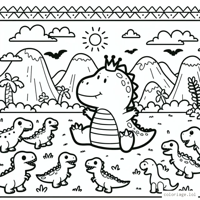 Le petit roi des dinosaures dans son royaume jurassique