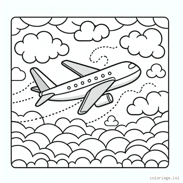 Un avion de ligne en plein vol au-dessus des nuages