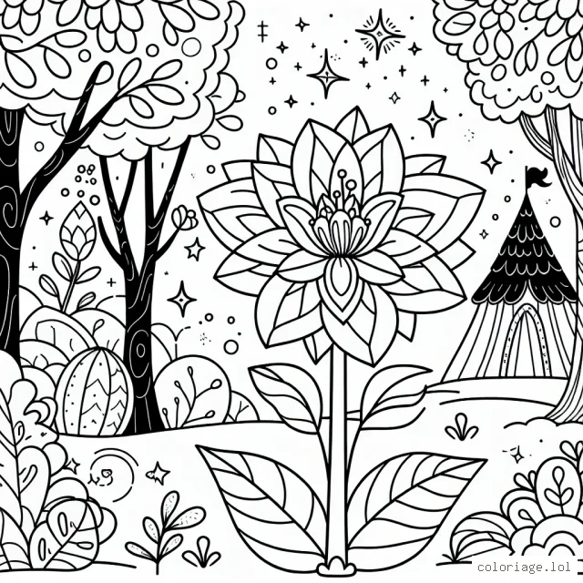 Fleur Magique dans un Jardin Enchanté