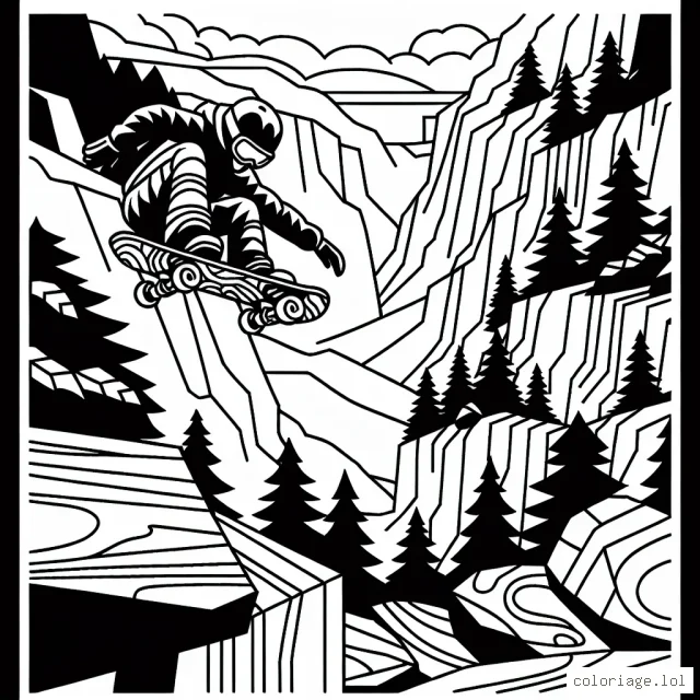 Une scène audacieuse d'un planchiste de montagne faisant un saut périlleux par-dessus un canyon rocheux