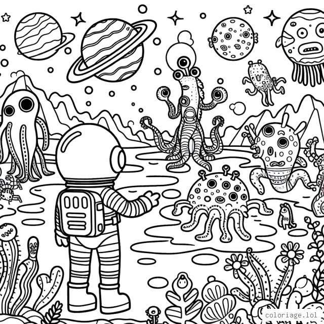Un astronaute découvre une nouvelle planète peuplée de créatures fantastiques