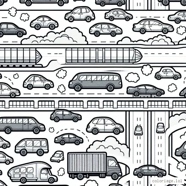 Diverses voitures de marques célèbres dispersées sur une autoroute bondée