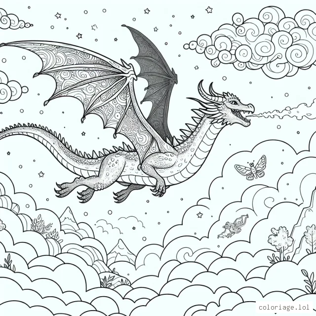 Imagines-toi en train de voler haut dans le ciel sur le dos d'un magnifique dragon. Quels animaux merveilleux vois-tu en voguant à travers les nuages?