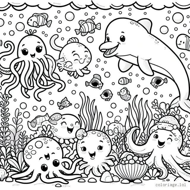 Une joyeuse bande d'animaux organise une fête sous-marine !