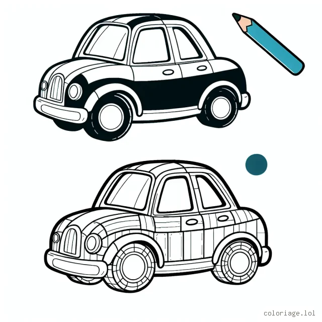 Tu es un talentueux designer automobile et tu as reçu une commande pour créer une nouvelle voiture. Affiche ton talent et colore cette superbe ébauche de voiture!