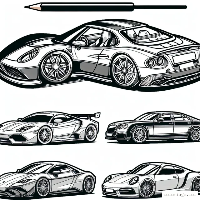 Dessine et colorie une variété de voitures en se basant sur leurs marques distinctives. Tu peux inclure des marques comme Ferrari, Audi, BMW, Ford, et bien d'autres. Assure-toi de maintenir l'authenticité de chaque marque en reproduisant fidèlement leurs logos et leurs modèles phares.