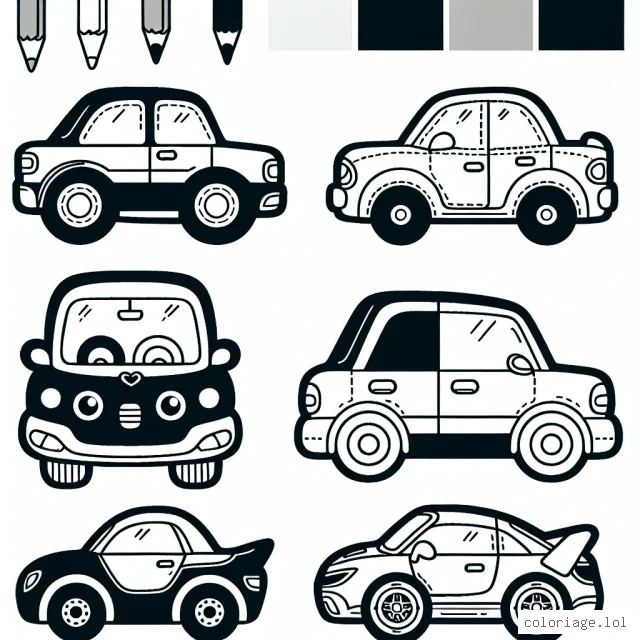 Dessiner et colorier différentes marques de voitures