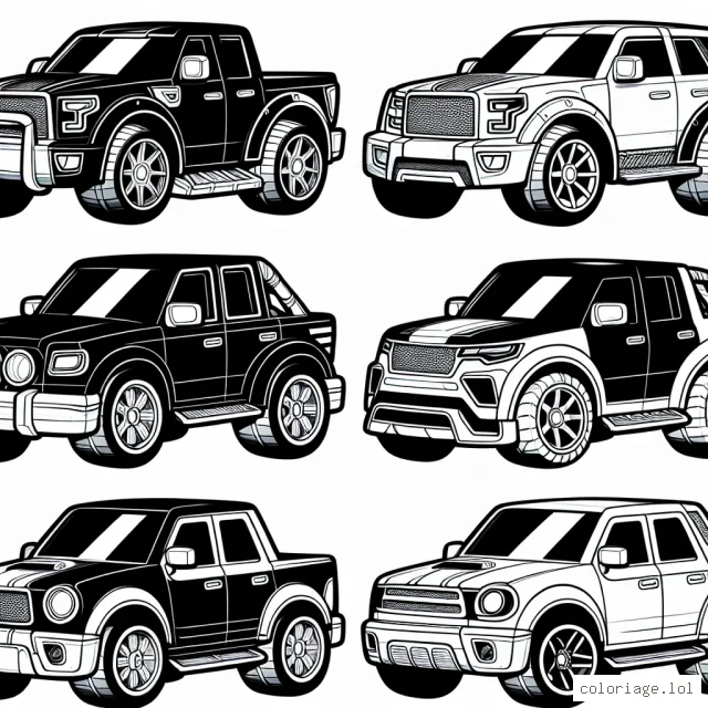 Dessine une voiture exclusive par marque telles que Ferrari, BMW, Mercedes, Audi, et Porsche.