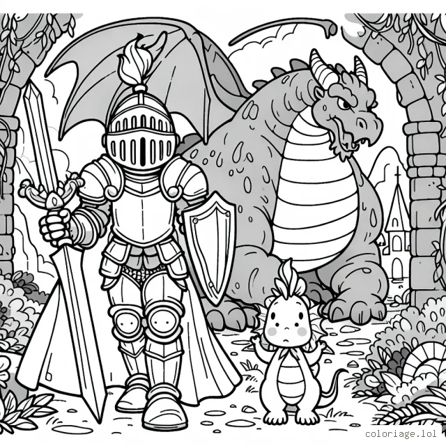Un jeune chevalier parcourt un monde magique, peuplé de créatures fantastiques. Il porte une armure étincelante et porte une épée brillante. Il est accompagné de son fidèle dragon crachant du feu. Du courage et les valeurs d’un vrai chevalier pour affronter le géant de pierre à l’entrée du château enchanté.