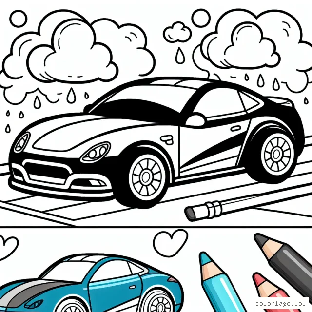 Cher enfant, dessine et colorie différentes voitures de différentes marques sur cette page ! Montre ta créativité avec une Mercedes bleue ou une Ferrari rouge par exemple.