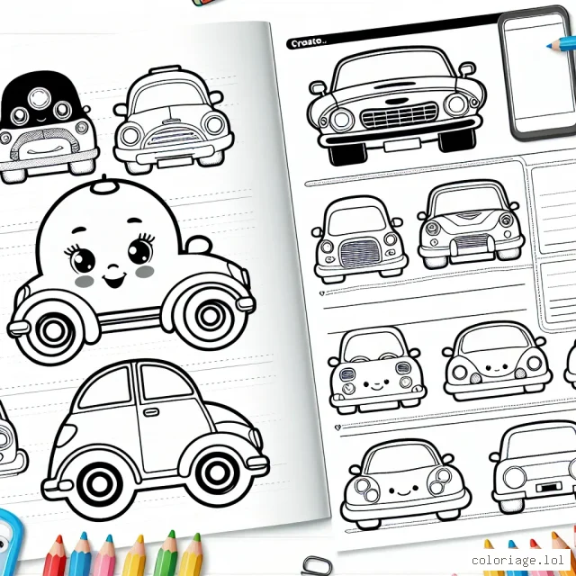 Dans ce livre de dessins, tu trouveras une série de modèles de voitures répartis par marque. Que ce soit Ferrari, Citroën ou Ford, chaque page te permettra de découvrir une nouvelle voiture et de la colorier comme tu le souhaites.