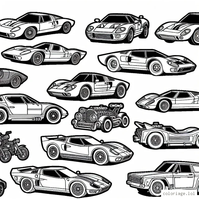 Chaque marque automobile a son logo unique et ses voitures emblématiques. Imagine que tu es un designer de voitures et colore ces voitures iconiques de différentes marques connues !