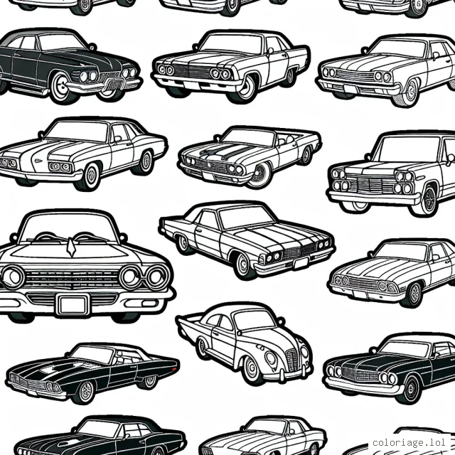 Création d'un coloriage dédié aux voitures classées par marque