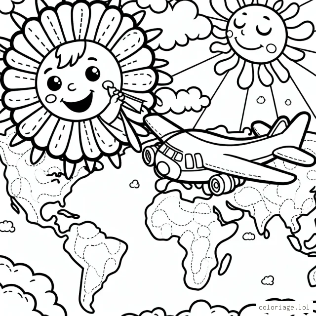 Un vol ensoleillé sur le monde