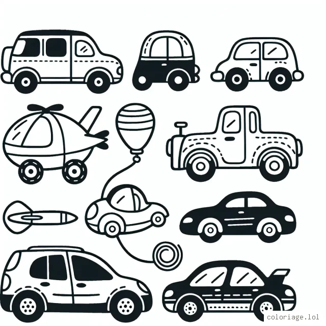 Pense à des voitures de différentes marques pour créer un magnifique dessin.