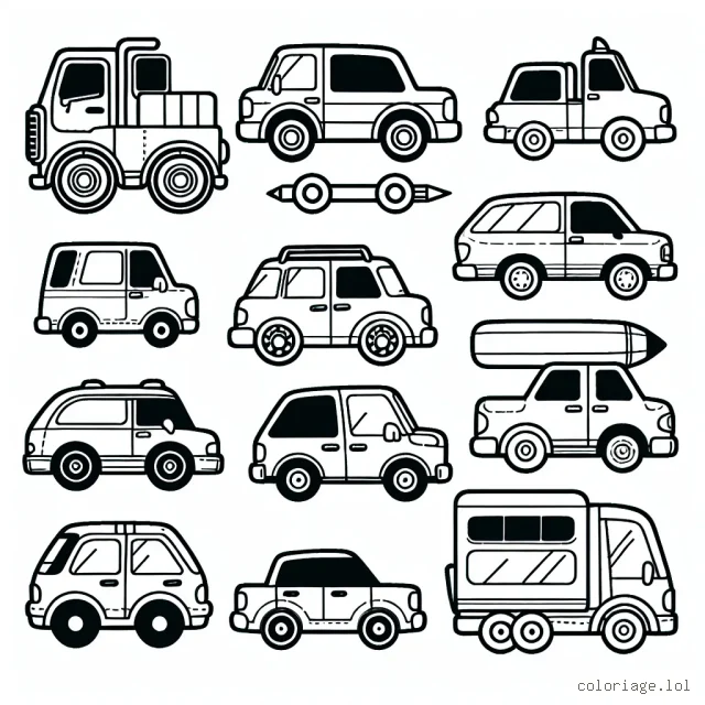 Un défilé de voitures par marque de différentes formes et tailles avec une attention particulière aux détails pour permettre aux enfants de mieux comprendre les différents aspects de chaque marque.