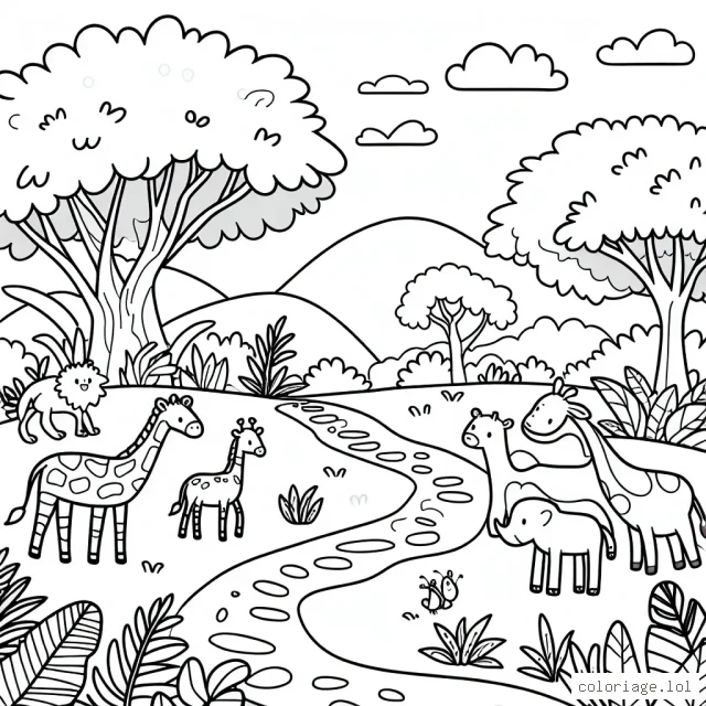 Promène-toi dans la jungle avec ton crayon pour découvrir la vie secrète des animaux !