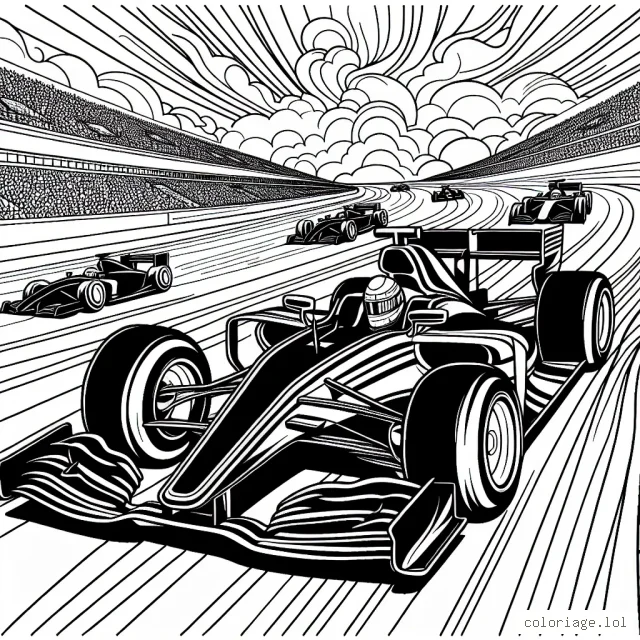 Pilote de voiture de course sur une piste animée